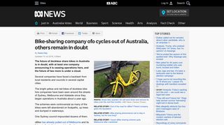 Bike-sharing company ofo cycles out of Australia, others remain in doubt