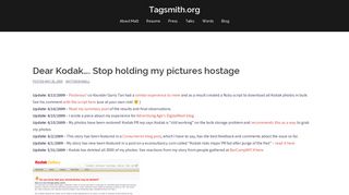 Dear Kodak.... Stop holding my pictures hostage - Tagsmith.org