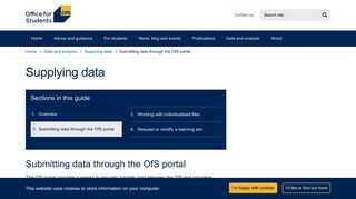 Submitting data through the OfS portal - Office for Students