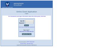 OSFC Online Grant Application -- Login