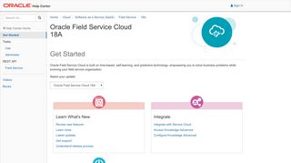 Oracle Field Service Cloud 18A - Get Started - Oracle Docs