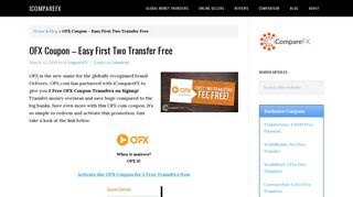 OFX International Money Transfer Coupon | 2 Free Transfers!!