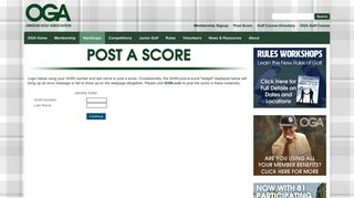Post A Score | Oregon Golf Association