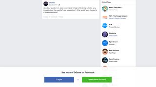 OGame - About our question on using your mobile to login... | Facebook