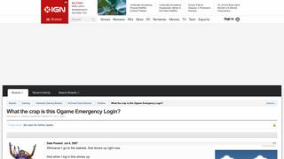 What the crap is this Ogame Emergency Login? | IGN Boards - IGN.com