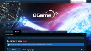 Basic login page - Archive - Suggestions - OGame Origin