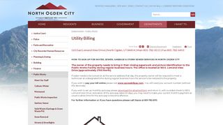 Utility Billing | North Ogden, UT - North Ogden City