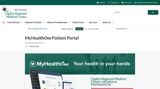 MyHealthONE Patient Portal | Ogden Regional Medical Center