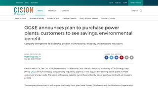 OG&E announces plan to purchase power plants; customers to see ...