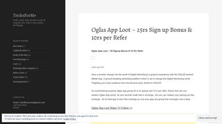 Oglas App Loot – 25rs Sign up Bonus & 10rs per Refer – TricksForMe