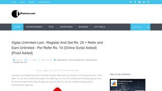 Oglas Unlimited Loot - Register And Get Rs. 25 + Refer and Earn ...