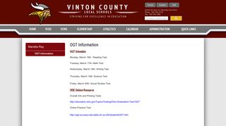OGT Information - Vinton County Local Schools