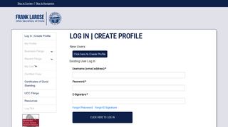 Login to Ohio Business Central - Ohio Business Filings