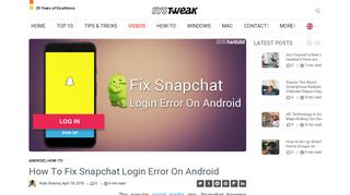 How To Fix Snapchat Login Error On Android - Systweak Blogs