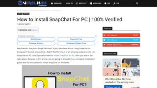 How to Install SnapChat For PC | 100% Verified - Viral Hax