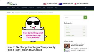 Snapchat login temporarily failed Root error on Android| ITFixTech