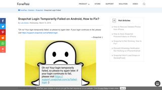 Fix Snapchat Login Temporarily Failed on Android - FonePaw