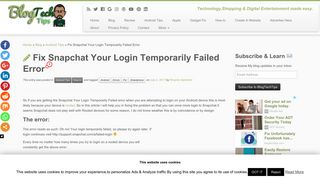 Fix Snapchat Your Login Temporarily Failed Error - BlogTechTips
