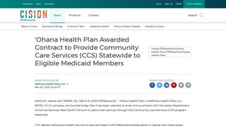 'Ohana Health Plan Awarded Contract to Provide Community Care ...