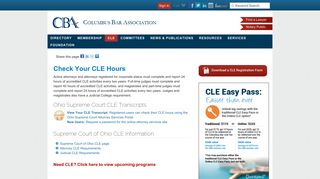 Check Your CLE Hours - Columbus Bar Association