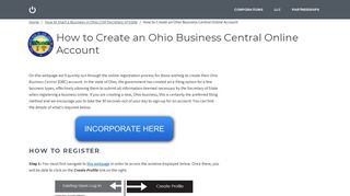 How to Create an Ohio Business Central Online Account |