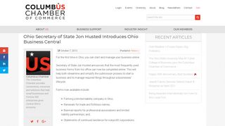 Ohio Secretary of State Jon Husted Introduces Ohio Business Central ...