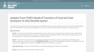 FCDJFS Provides Updates Ahead Of Transitioning Food, Cash ...