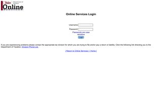 Ohio Department of Taxation Online Services Login