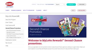 Second Chance Promotions :: The Ohio Lottery