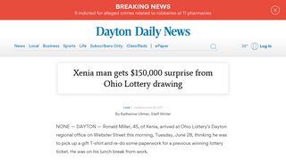 Xenia man gets $150,000 surprise from Ohio Lottery drawing