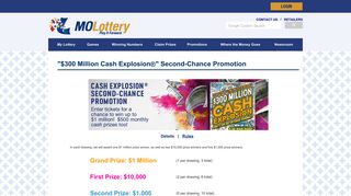 $300 Million Cash Explosion Promotion :: The ... - Missouri Lottery