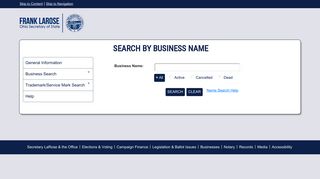 Ohio Secretary of State Business Search-Business Name