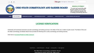 license verification - Ohio State Board of Cosmetology - Ohio.gov