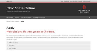 Apply - Ohio State Online - The Ohio State University