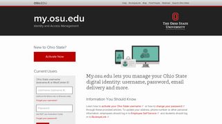 OSU Identity Management Landing Page