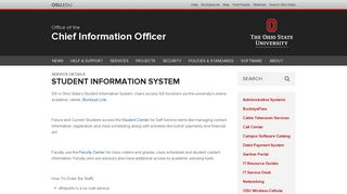 Student Information System | Office of the CIO - cio.osu.edu - The Ohio ...