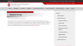 Student Portal | The Ohio State University College of Nursing