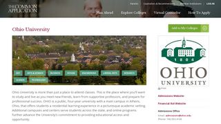 Ohio University | The Common Application