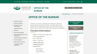 Office of the Bursar - Ohio University