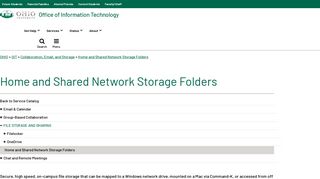 Home and Shared Network Storage Folders | Ohio University