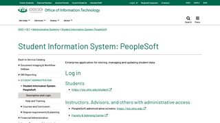 Student Information System: PeopleSoft | Ohio University