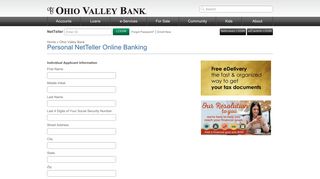 Online Banking & Bill Pay Application - Ohio Valley Bank