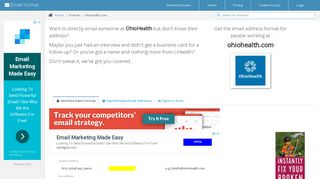 Email Address Format for ohiohealth.com (OhioHealth) | Email Format