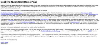 DosLynx Quick Start Home Page