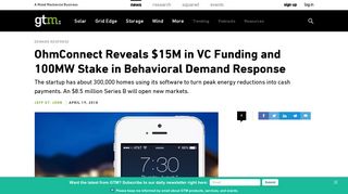 OhmConnect Reveals $15M in VC Funding and 100MW Stake in ...