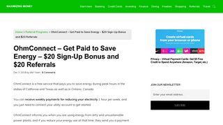 OhmConnect - Get Paid to Save Energy - $20 Referral Bonuses