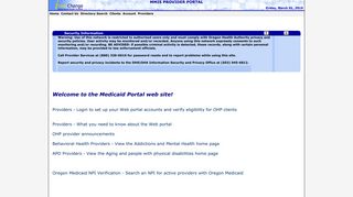 Oregon Medicaid Portal
