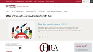 Office of Human Research Administration (OHRA) | Harvard T.H. Chan ...