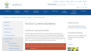 for our volunteers | Healthcare | OHSU