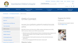 OHSU Connect | For Healthcare Providers | Doernbecher Children's ...